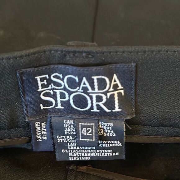 Escada Sport Vintage Wool Blend High Waist Black Stirrup Pants size 42 Germany - Picture 8 of 10